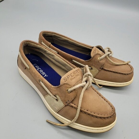 Sperry Shoes Women's Size 6 M Seacoast Silver Metallic Canvas Boat STS80327 - Picture 1 of 11